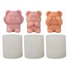 Molde de Silicona para Vela Aromática con Forma de Oso DIY - No Mires, No Escuches, No Hables - Molde de Silicona para Oso de Yeso, Resina