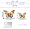 Py3024 Nuevas Pegatinas de Mariposas 3D Multicolor para Decoración de Paredes de Sala de Estar y Dormitorio, un Paquete de 24 Piezas