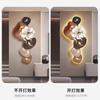 Reloj de Pared Moderno y Sencillo con Imagen de Nueve Peces para Sala de Estar, Reloj Creativo Silencioso para Fondo de Pared de TV, Reloj de Pared sin Clavos