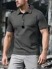 Nova Camisa Polo Masculina de Manga Curta com Gola Lapela, Tendência Loose, Esportiva Casual Tática, Transfronteiriça Amazon