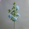 Flor de Cerejeira Artificial Flor Falsa Hortênsia Decoração de Casa Flor de Seda Paisagismo Plantio de Árvores Cenário Floco de Neve Azul Layout Arte de Flor Suave