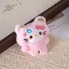 Nuevo Lindo Colgante Llavero de Peluche KT Muñeco de Gato Pequeño Llavero Accesorios Colgantes para Mochila de Estudiante