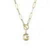 Collar con Letras Capitales de Moda Transfronteriza Europea y Americana 2024 Cadena Gruesa Collar con Cierre OT Accesorios Simples Diarios para Mujeres