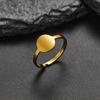 Anillo geométrico simple de temperamento para hombre y mujer, corte liso, moda ins, lujo, acero inoxidable, anillo personalizado en stock