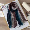 Estilo Celebridad de Internet Mismo Estilo Versátil Plisado Degradado Primavera y Otoño Algodón y Lino Bufanda Bufanda Artística para Mujer Otoño e Invierno Chal Estilo Coreano Bufanda