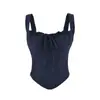 Camisola Sexy con Volantes y Lazo para Ajustar la Cintura, Top Corto de Verano Ajustado con Dobladillo Curvo para Mujer