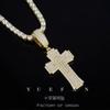 Marca Europea y Americana de Moda Collar Cruzado de Moissanita para Hombre Moderno Fresco Hiphop Hip-Hop Collar Personalizado Colgante de Disco con