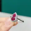 Anillo de calabaza de explosiones naturales rubí plata S925 decoración femenina piedra principal 4*5 caliente transfronterizo una generación de cabello