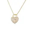 Collar Colgante Corazón de Circonita con Baño de Oro de 18 Quilates en Cobre de Lujo de Alta Gama Aogu para Mujer, Diseño Único y Personalizado