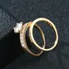 Anillo de pareja para parejas europeas y americanas más vendido en Amazon chapado en oro con circonita incrustada Fábrica de Anillos Directo joyería clásica
