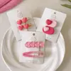 2024 Nuevo Pasador de Amor para el Cabello para Mujer Lindo Rosa Lateral Pinza para Flequillo Pequeño Adorno para la Cabeza Pasador Dopamina