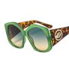 M385 Marco Grande Polygon Decoración de Hojas Europeas y Americanas Combinación de Colores Moda Gafas de Sol Personalizadas ins Gafas de Sol de Cyber Celebridad Vanguardistas