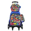 Nueva Lindo Carrito Escolar para Estudiantes de Primaria Grados 3~6 Set de Tres Piezas de Dibujos Animados Mochila Escolar de Dos Ruedas Seis Ruedas para Niños Lista para la Venta