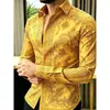 2026 Moda Nueva Camisa Estampada 3D para Hombre Impresión Transfronteriza Camisa Retro con Cuello de Solapa Nueva Casual Manga Larga