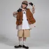 Roupas da Moda Street Dance Infantil Meninos Hip-Hop Verão Marca da Moda Manga Curta Estilo Japonês Colete Roupas de Performance Hip-Hop Infantil