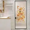 Adesivo de Vidro de Peixe Koi Dourado e Lótus para Cozinha e Banheiro, Adesivo Eletrostático para Porta de Banheiro, Decoração de Inauguração