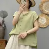 Camisa de Encaje con Mangas Acampanadas Estilo Coreano Transfronteriza Nueva para Mujer, Top Casual de Diseño Artístico Vintage para Mujer Fábrica