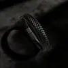 Pulsera Geométrica de Cuero Transfronteriza Europea y Americana Más Vendida con Cierre Magnético de Aleación, Joyería de Pulsera Tejida a Mano para Hombre