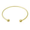 Pulsera abierta simple de acero de titanio liso de Amazon, pulsera de doble cuenta, anillo liso en forma de C, alambre de acero, anillo de mano de ajo al por mayor