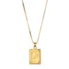 Atacado Transfronteiriço Personalizado Quadrado Marca Doze Constelações Colar Pingente Feminino High-End Retro Versátil Liga Corrente Clavícula