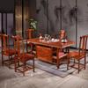 Mesa de Chá e Conjunto de Cadeiras Totalmente em Madeira Maciça Mesa de Centro de Olmo Mesa de Chá de Escritório Mesa de Chá Kung Fu Conjunto de Chá Tudo em Um Estilo Zen