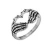 Anillo Creativo Retro Trendy Unisex Personalizado Estilo Punk Dedo Fantasma Anillo de Dedo Índice Plata Antigua Halloween Europeo y Americano Transfronterizo