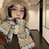 Bufanda de Punto Estilo Fair Isle para Mujer, Nuevo Estilo Vintage Invierno 2025, Tacto de Alta Gama, Cálida y Resistente al Frío, Bufanda Pequeña para el Cuello para Navidad y Año Nuevo