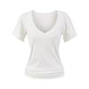 Estilo Americano Retrô Estilo Garota Quente Decote V Cintura Justa Umbigo Camiseta Slim-fit Emagrecimento Combina com Tudo Cor Sólida Base Ombro Regata para Mulheres