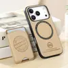 Cuero Liso Adecuado para Apple 17Promax Funda Magnética para Teléfono Móvil Apple 17 Almacenamiento de Tarjetas Portatarjetas Portatarjetas Anticaída 16 Funda