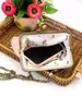Bolsa para Teléfono Móvil de Mujer Verano Bolso de Cadena Rosa Corazón Girly Encaje Flor Pequeño Bolso Retro Pequeño Bolso Dorado
