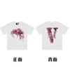 En stock Vlone High Street Big V Mariposa Letra Calavera Esqueleto Limitado Big V Colección Casual Camiseta de Manga Corta para Hombres y Mujeres