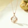 Collar de plata de ley S925 con circonitas y perlas de camelia para mujer, estilo retro francés, combinable con todo, joyería de temperamento cruzado.
