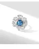 Nuevo Anillo de Flor de Iris Brillante Retro Súper Hermoso con Circonita de Diamante Completo Versátil Colorido Tesoro Anillo Abierto para Dedo Índice