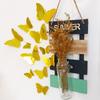 Nueva decoración navideña 3D pegatinas de mariposas tridimensionales flash oro azul boda decoración festiva mariposa de pvc 12 juegos