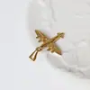 Flor de Rosa Avión Unicornio Acero de Titanio Oro de 18K Colgante Collar que no se decolora Cadena para Suéter Exportación Transfronteriza