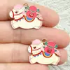 Accesorios para Joyería DIY Aleación Goteo de Aceite Año del Caballo Zodiacal Colgante de Buena Suerte Pendientes Llavero Equipaje Colgante Hecho a Mano