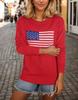 Suéter Redondo con Bandera de Otoño e Invierno Transfronterizo Nuevo en Amazon y Popular en Temu para Mujer, de Moda para Pascua y el Día de la Independencia en Europa y América