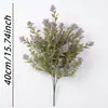 Cachos Artificiais de Flor-de-Sino Dourada, Flores Trombeta, Grama Sino para Paisagismo Externo, Decoração de Casa, Arranjos Florais de Casamento