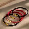 Pulsera de Pareja Cubo de Azúcar para Toda la Vida, Pulsera Roja Tejida a Mano del Año Zodiacal para Hombres y Mujeres, Pulsera de Nicho con Sentido del Diseño