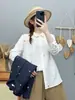 Colección Otoño 2026 Estilo Japonés Dibujos Animados Bordado Caballo Pequeño Doble Capa Gasa Cardigan de Mujer Camisa de Manga Larga Top Venta al por Mayor