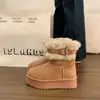 Botas de Nieve Marrones con Felpa Gruesa, Suela Gruesa, para Mujer, Estilo Nuevo 2026, Cálidas de Invierno, Antideslizantes, Botas de Algodón con Piel del Noreste