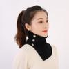 Moda Otoño e Invierno Nueva Bufanda de Lana con Botones de Cuello Alto para Hombre y Mujer Cálida Tejida Cuello Falso Protección del Cuello Manga de Cuello de Jersey