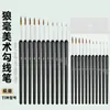 Plumas delineadoras para arte de uñas transfronterizas, Pinceles de outlining de gouache, Set de pinceles para pintura al óleo con mango de plástico y pelo de lobo, Plumas para estudiantes de arte de pintura china