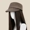 Sombrero de Montar Plano Retro Japonés Simple Unisex Otoño Casual Versátil Adelgazante Facial Gorra de Repartidor de Periódicos de Gama Alta