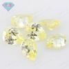 Anillo Huagang Gem 5A Circonio Amarillo Ganso en Forma de Pera Superficie Piedra Desnuda Forma de Gota Circonio Amarillo Limón Diamante de Imitación CZ Artificial