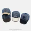 Gorra de béisbol con bloques de color estilo coreano para bebés, gorra de mezclilla con visera para niños y niñas, sombrero bordado con protección solar para niños