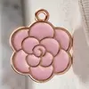 Transfronteiriço AA-17 DIY Flor Rosa Liga de Zinco Pingente com Esmalte Pulseira Colar Pingente Acessório Chaveiro Brinco