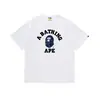 Fornecimento Atacadista Transfronteiriço de Marca Tendência de Comércio Exterior Algodão Puro Bape Cabeça de Macaco Tubarão Manga Curta Tubarão Macaco Camiseta