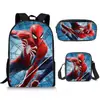 Mochila de Spider-Man, Estuche, Bolso de Hombro Set de Tres Piezas, Marvel Tendencia Estudiante Campus Periférico Mochila de Almacenamiento Portátil, Ligero