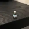 Novo Anel de Ferradura com Zircônia e Laço Super Brilhante Brincos de Pino de Aço Titânio Doce Fresco Exquisitos para Piercing
